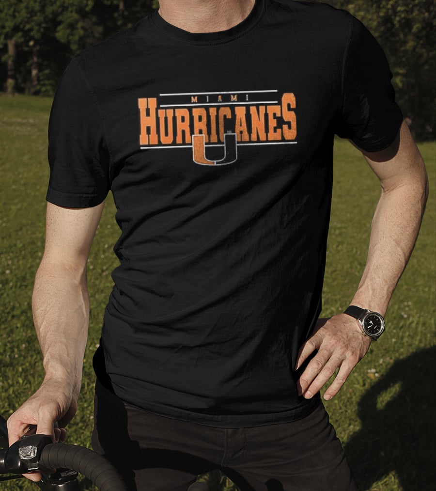 Miami Hurricanes U NCAA Firefighter American Flag T-Shirt