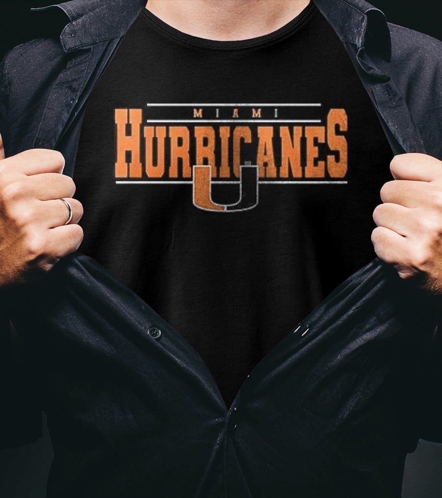 Miami Hurricanes U NCAA Firefighter American Flag T-Shirt