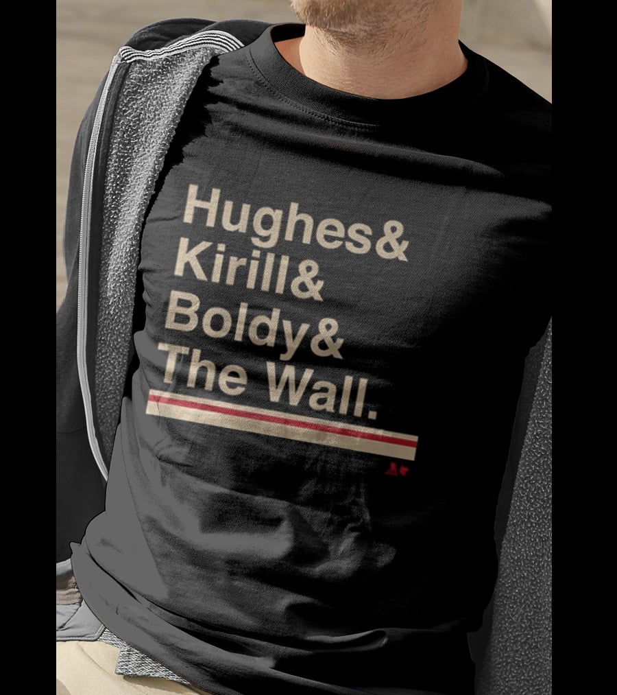 Hughes Kirill Boldy The Wall Minnesota Hockey Ampersand T-Shirt