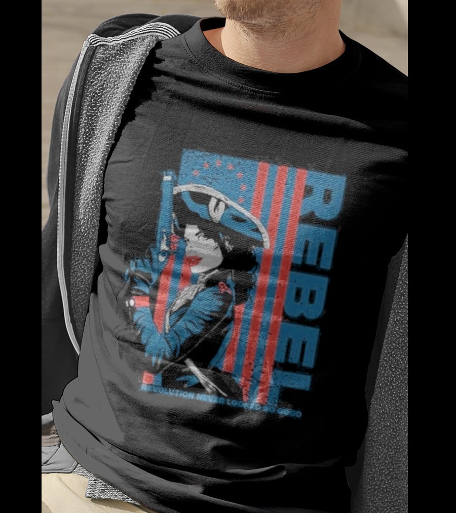 Women's Rebel Revolution Never Looked So Good Slim Fit 2026 American Flag Soldier T-Shirt