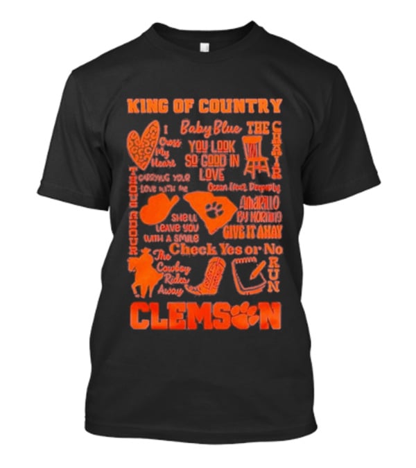 King Of Country Clemson Tigers Baby Blue Amarillo Check Yes Or No T-Shirt