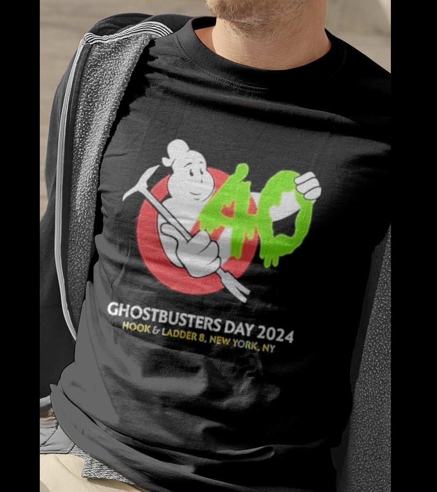 Ghostbusters Day 2024 40th Anniversary Hook Ladder 8 New York NY T-Shirt