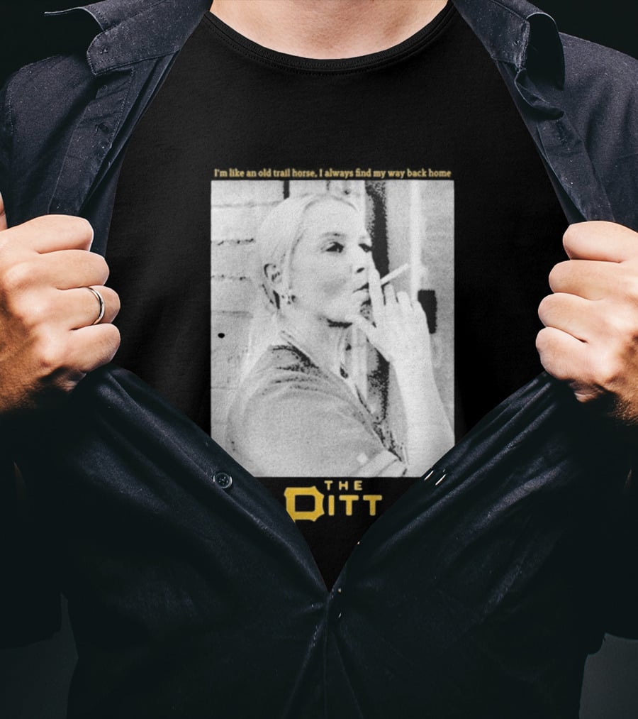 The Pitt Smoking Nurse Nostalgia Black And White Image T-Shirt