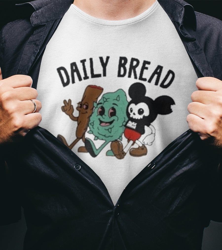 Daily Bread 420 Heavyweight Cartoon Characters Walking Trio T-Shirt
