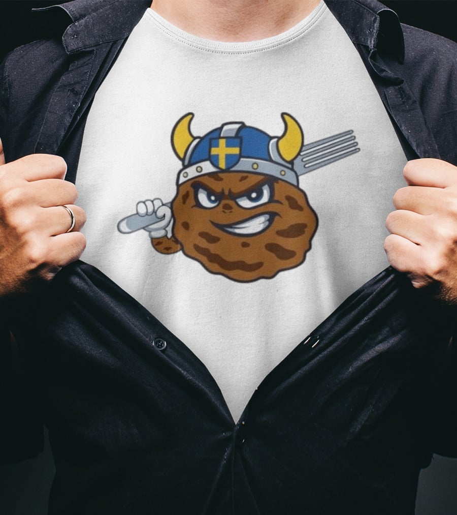 Kane County Cougars Swedish Meatballs 2026 Baseball Viking Helmet Fork T-Shirt
