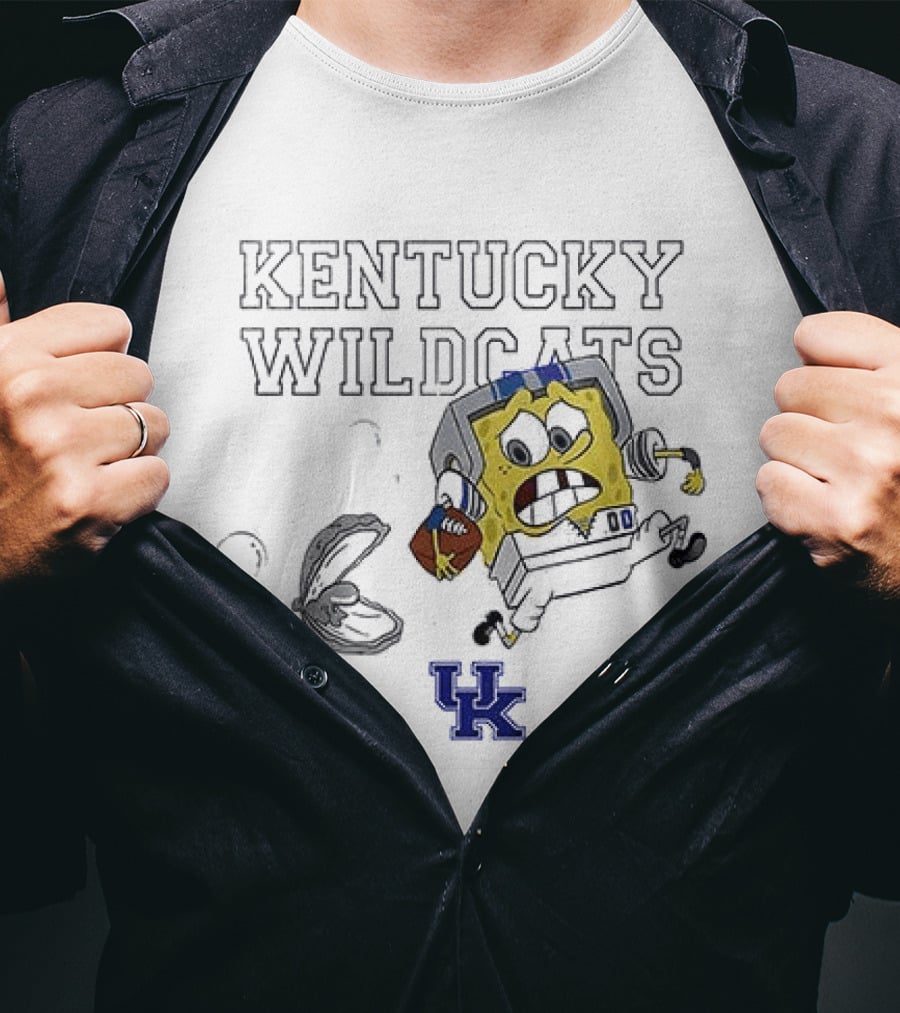 Kentucky Wildcats Spongebob SquarePants Football Collaboration T-Shirt