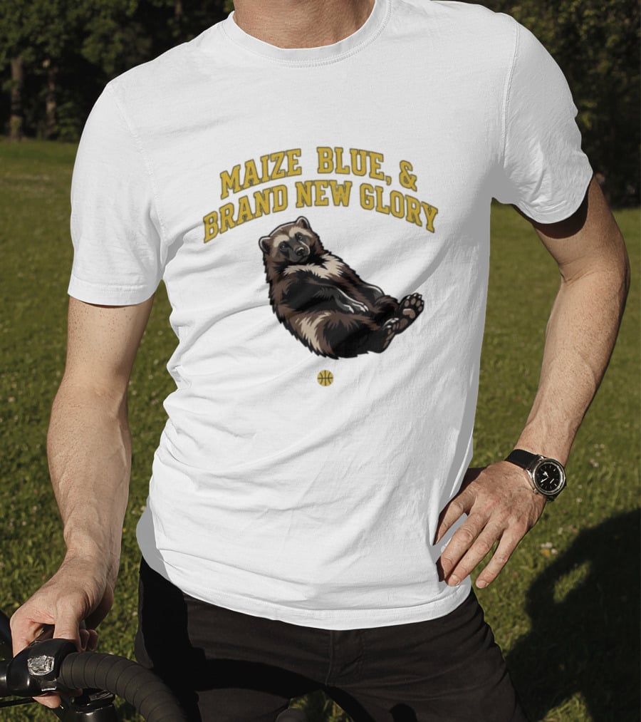Maize Blue And Brand New Glory Wolverine Basketball T-Shirt