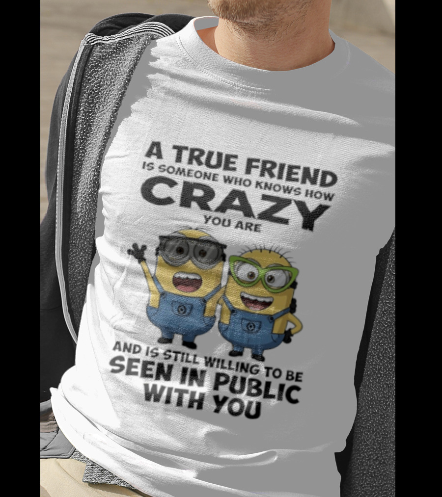 Minions A True Friend Crazy You Are Seen In Public T-Shirt