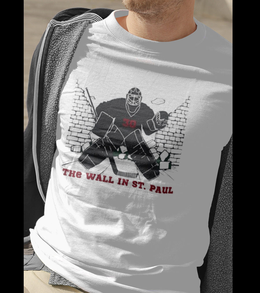 Minnesota Wild Number 30 The Wall In St Paul T-Shirt