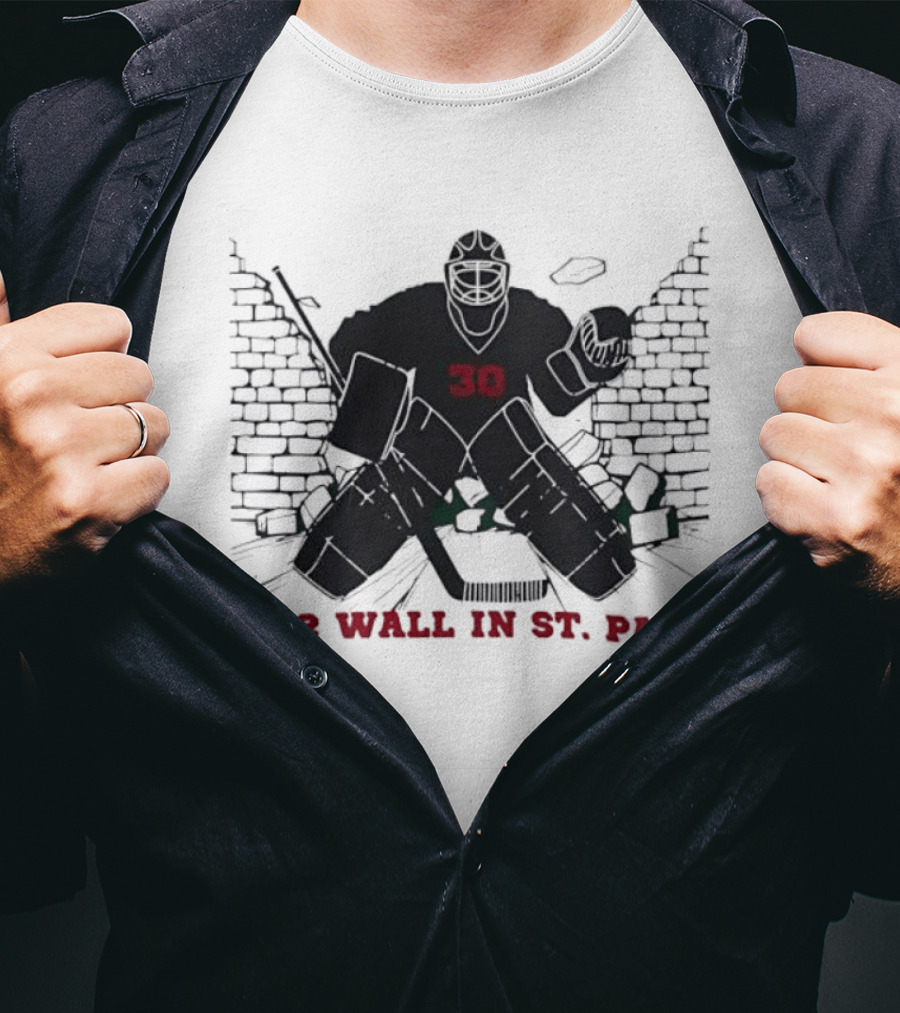 Minnesota Wild Number 30 The Wall In St Paul T-Shirt