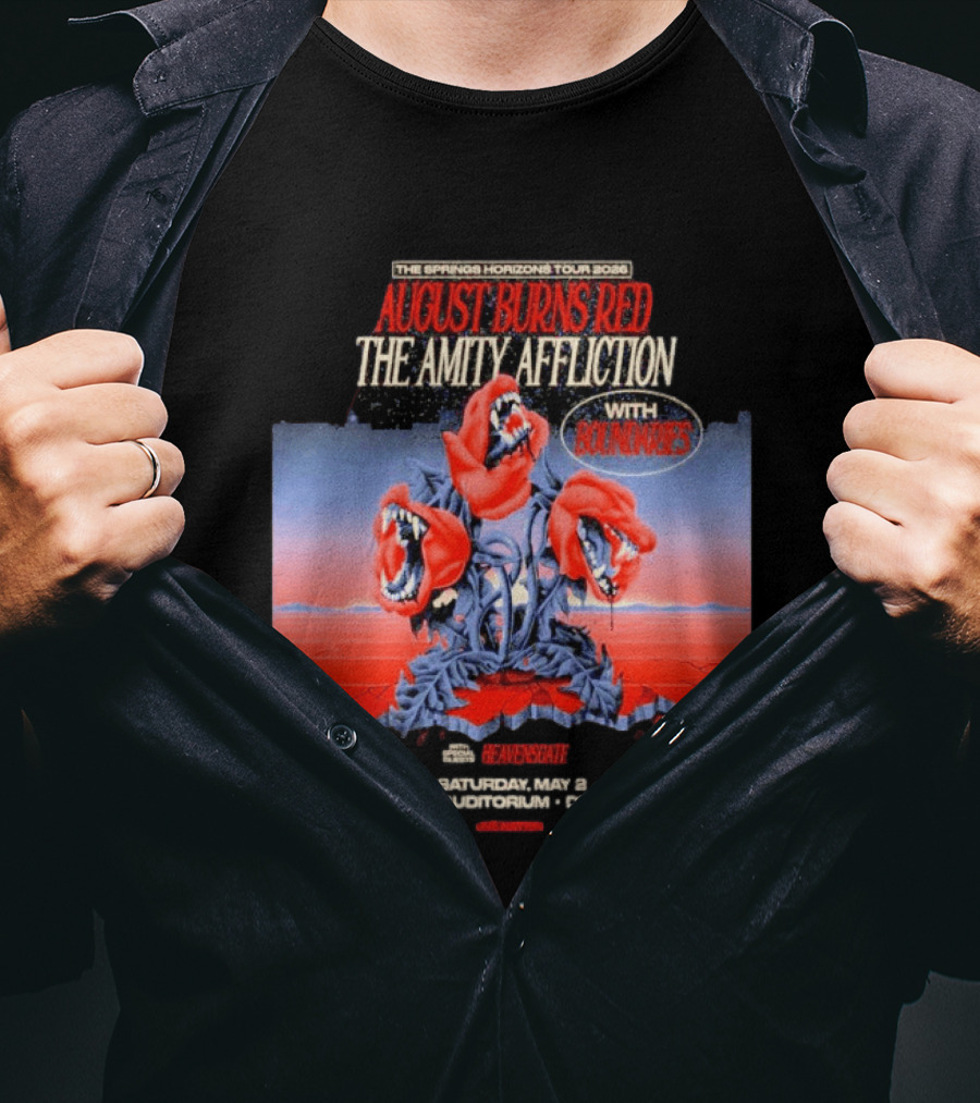 The Springs Horizon Tour 2026 August Burns Red The Amity Affliction Fit For A King Boulder Theater Denver CO May 2nd T-Shirt