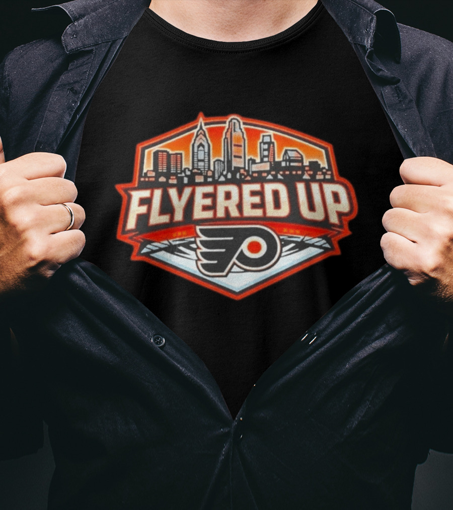 Flyered Up Philadelphia Flyers Skyline T-Shirt