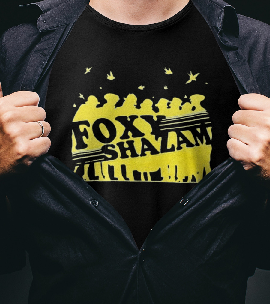 Foxy Shazam Yellow Silhouettes And Birds T-Shirt