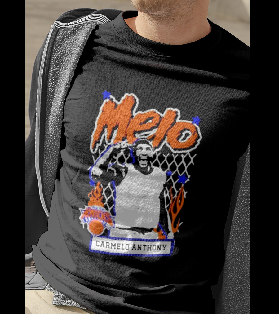 Melo Carmelo Anthony New York Knicks NBA Street Player Mitchell Ness T-Shirt