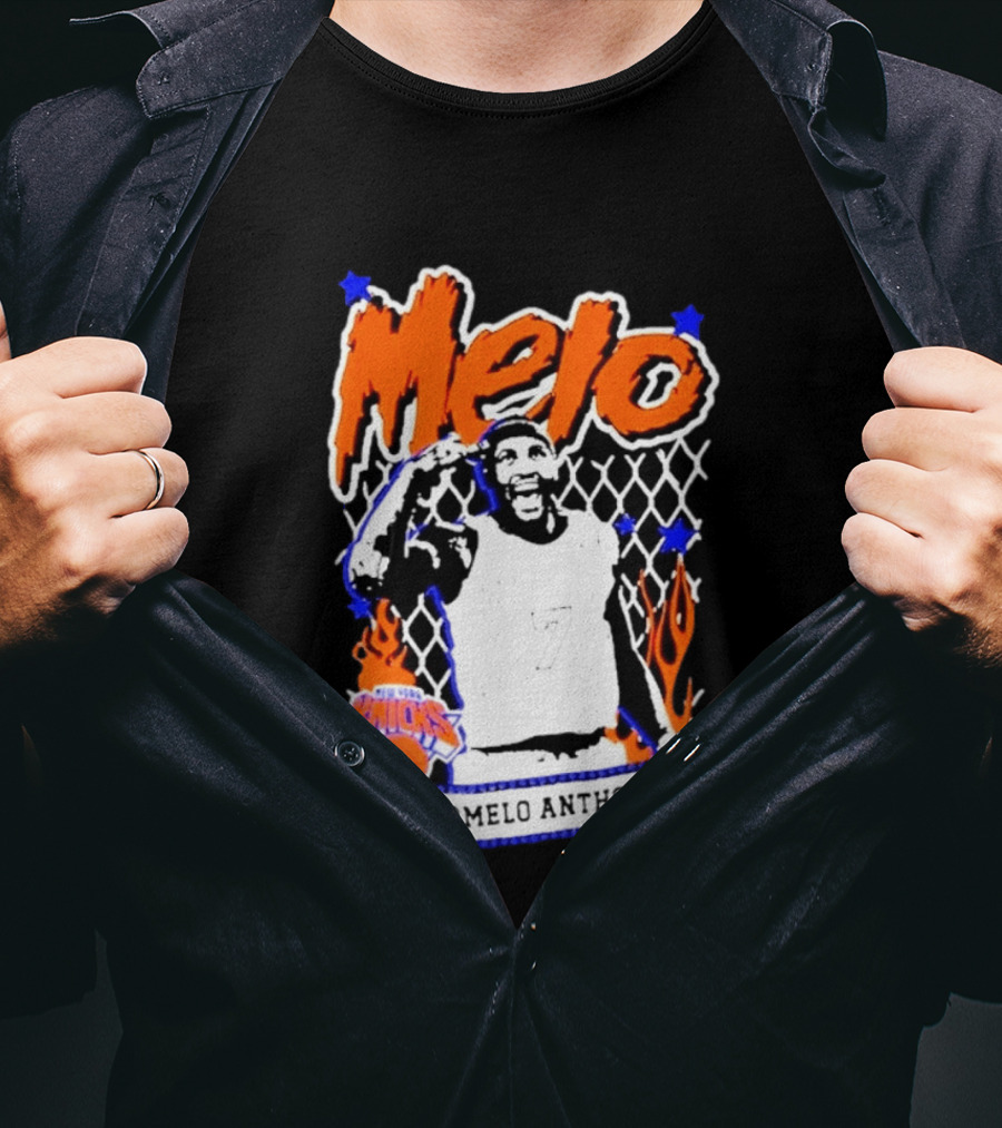 Melo Carmelo Anthony New York Knicks NBA Street Player Mitchell Ness T-Shirt