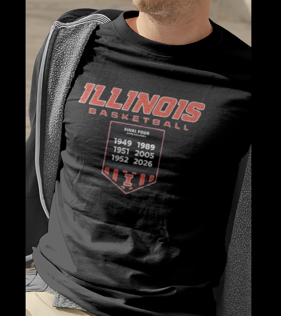 Illinois Basketball Final Four Appearances 1949 1951 1952 1989 2005 2026 Banner T-Shirt