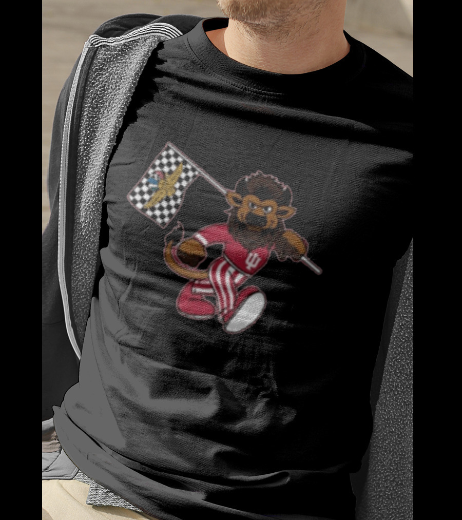 Indiana Hoosiers IMS Bison Checkered Flag Racing T-Shirt