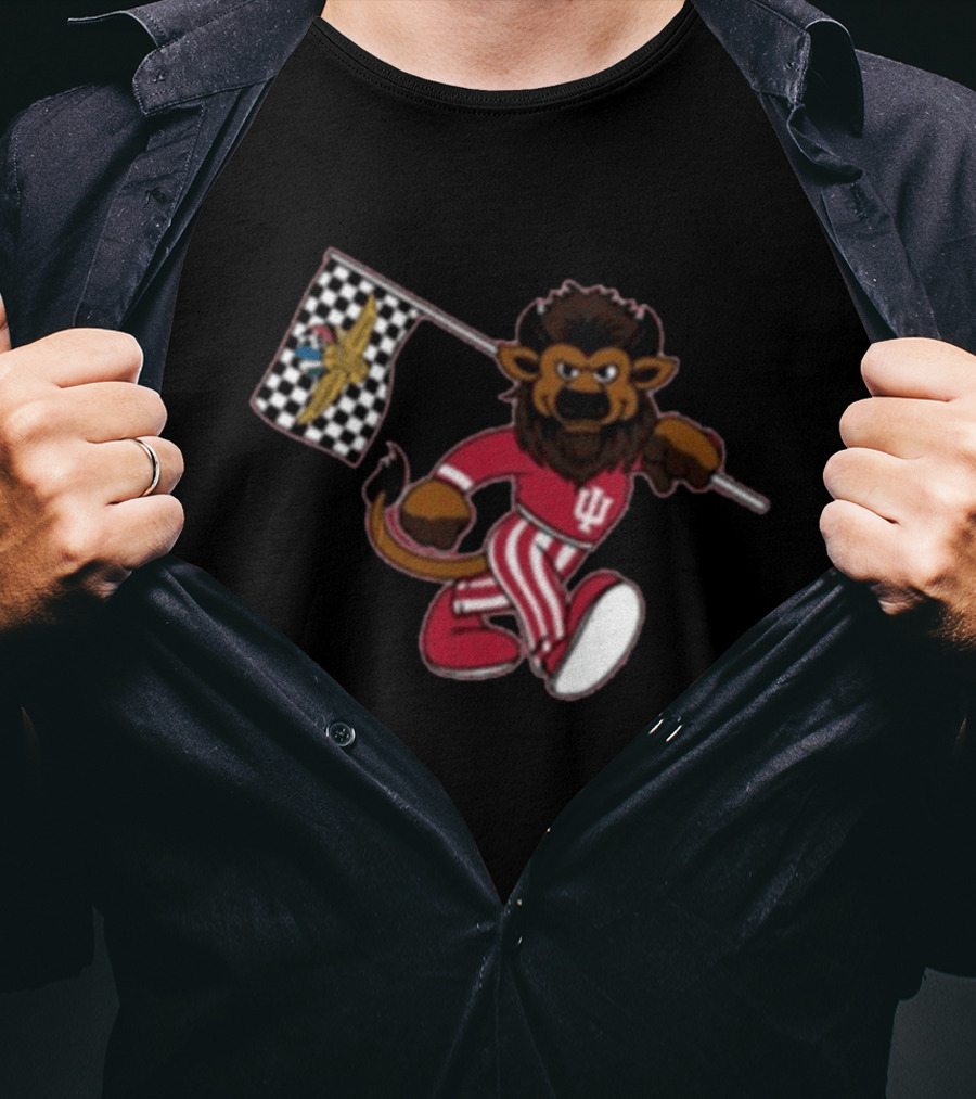 Indiana Hoosiers IMS Bison Checkered Flag Racing T-Shirt