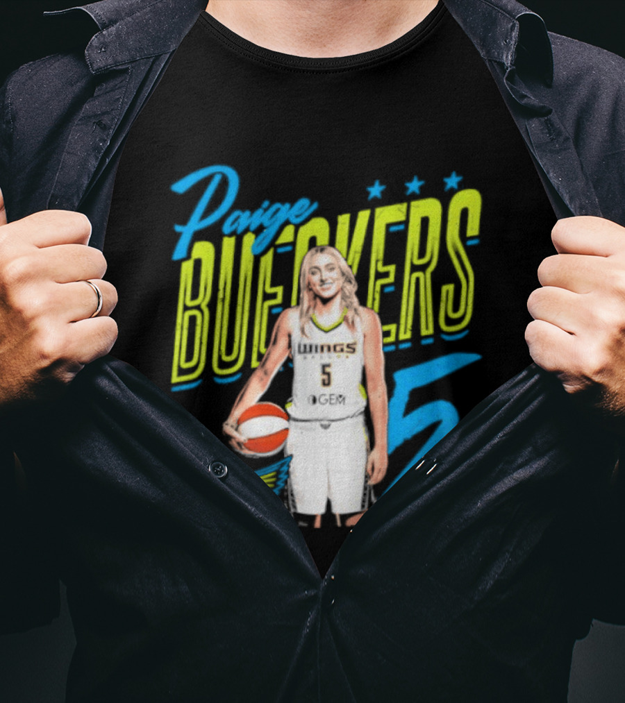 Paige Bueckers Dallas Wings Player Pose Number 5 T-Shirt