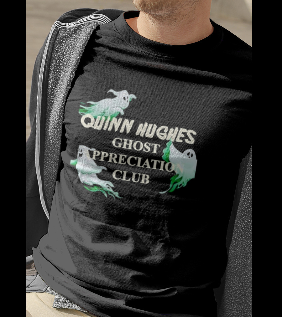 Quinn Hughes Ghost Appreciation Club Whimsical Spirit T-Shirt