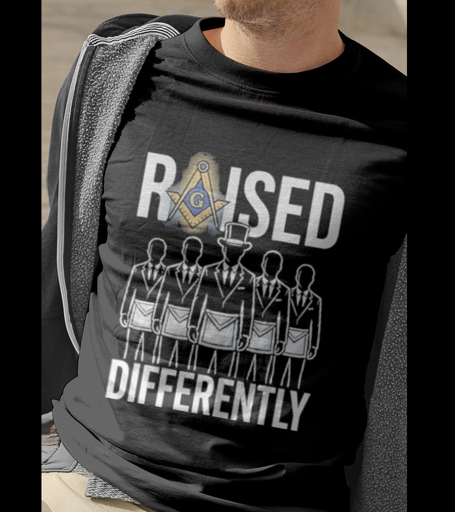 Raised Differently Freemason Symbol And Five Figures T-Shirt