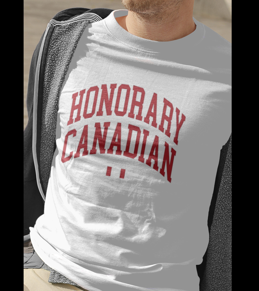Honorary Canadian Text In Red Bold Font T-Shirt