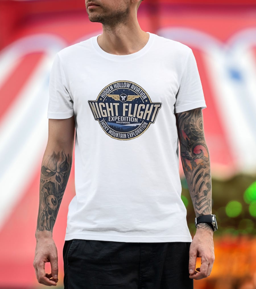 Hidden Hollow Aviation Night Flight Expedition Dollywood Smoky Mountain Exploration T-Shirt