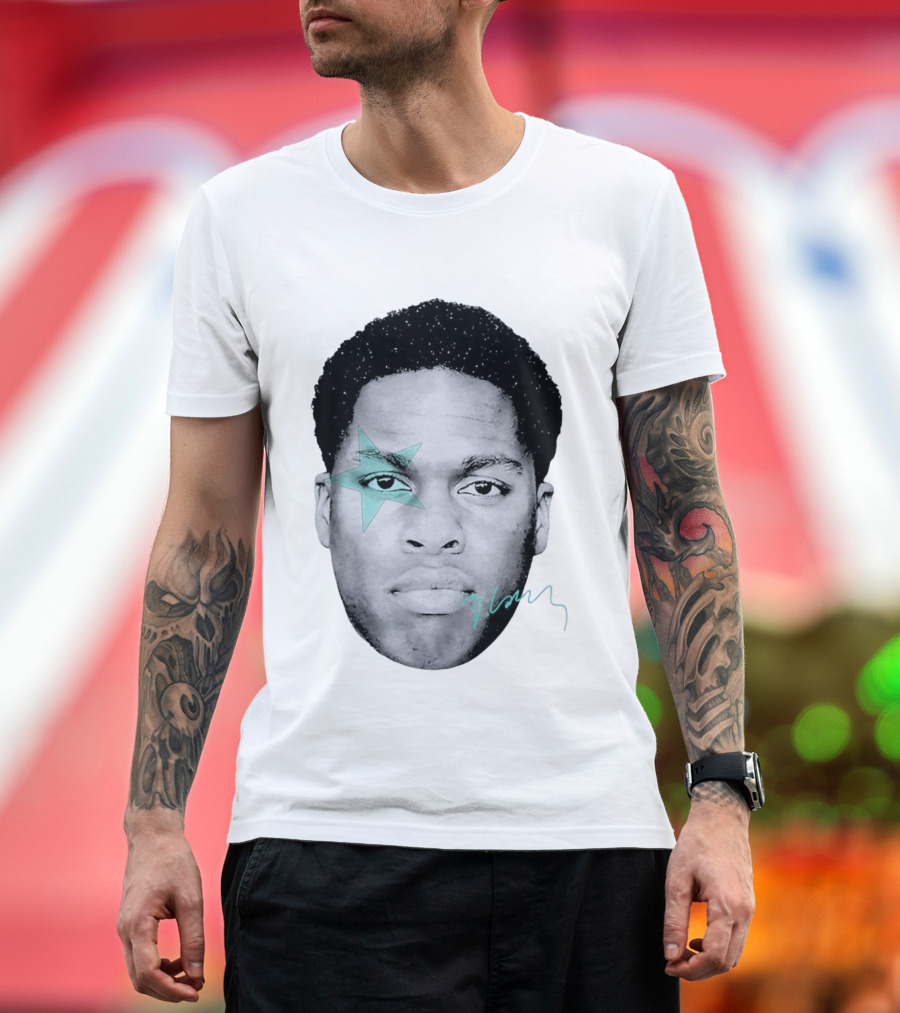 Daniel Caesar Star Face Blue Signature T-Shirt