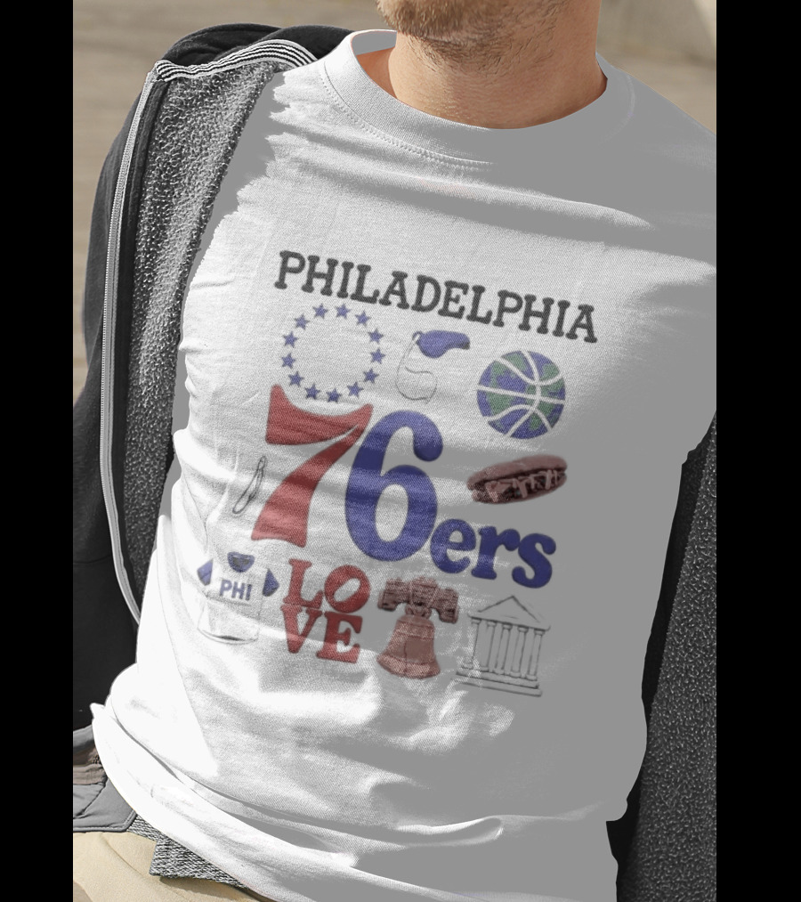 Philadelphia 76ers 76 Liberty Bell Love Basketball T-Shirt