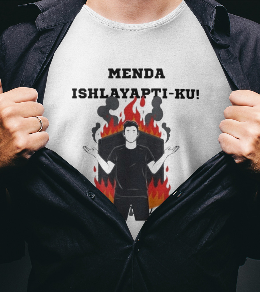 Menda Ishlayapti Ku Uzbek Tech Memes Flame T-Shirt