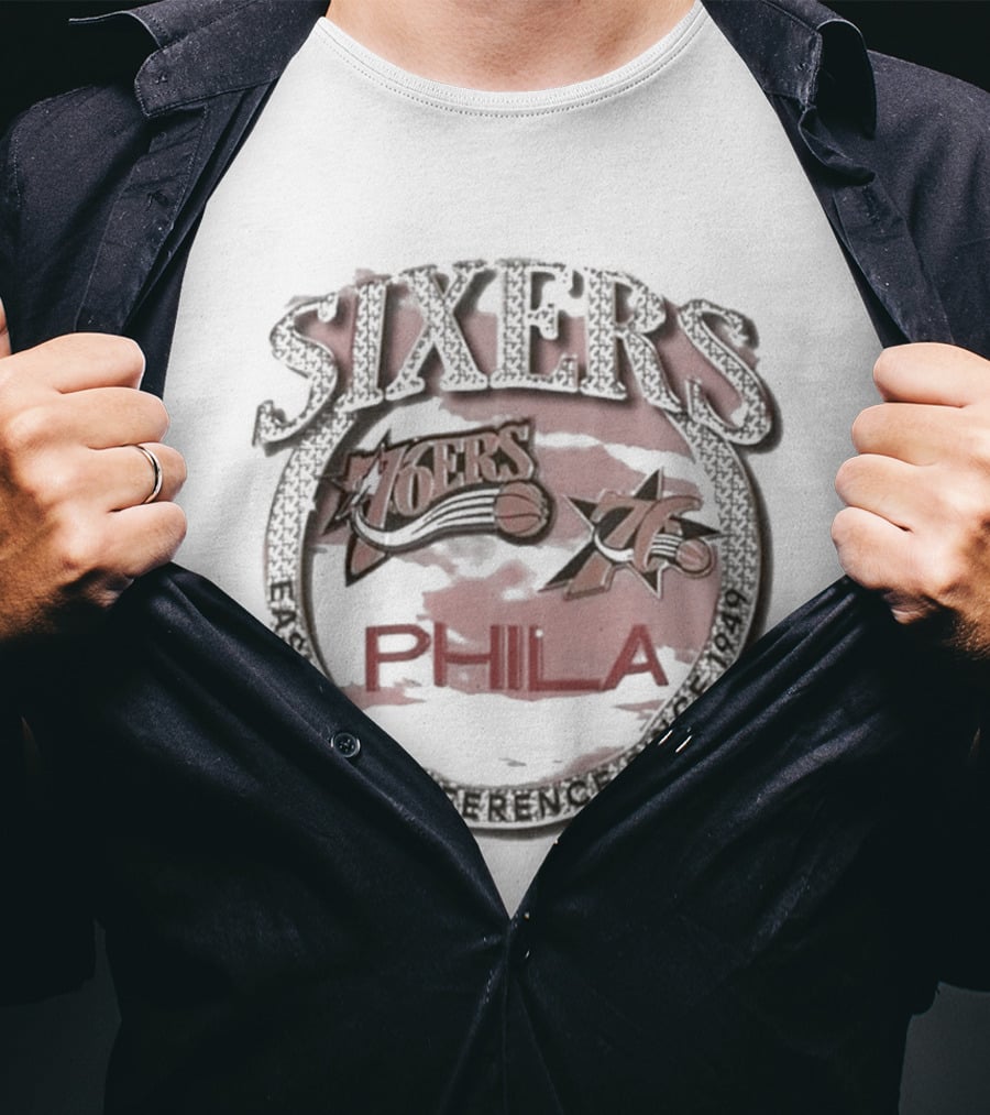 Philadelphia 76ers Hardwood Classics Sixers Crown Jewels Retro NBA 76ers Phila T-Shirt