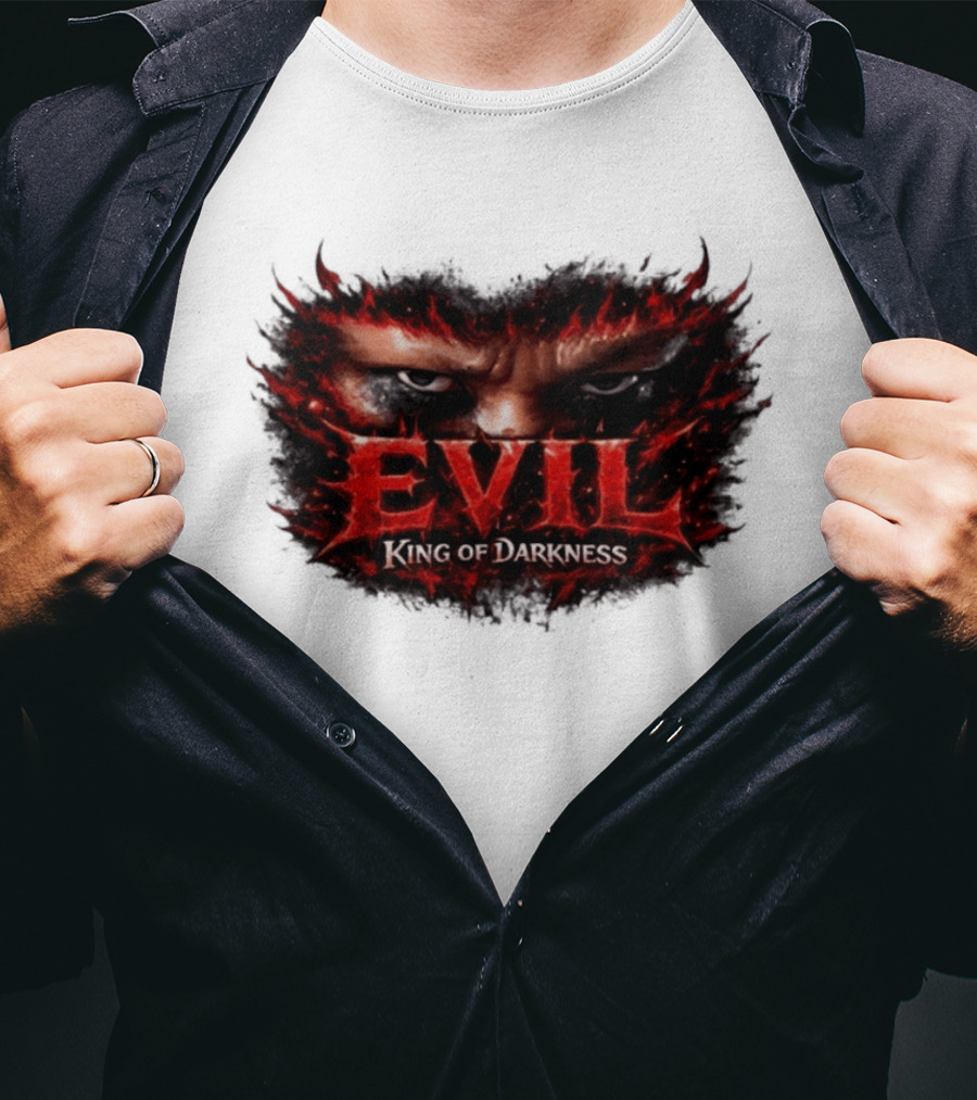 EVIL King Of Darkness Fiery Eyes In Flames T-Shirt