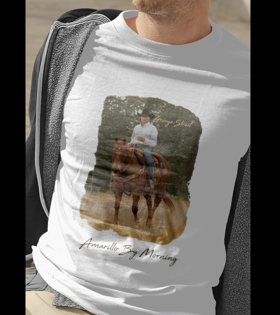 George Strait Riding Horse In Rustic Landscape One Night Only T-Shirt