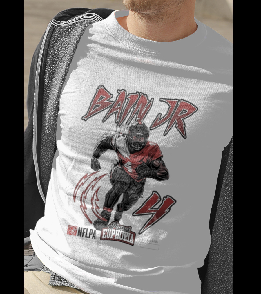 Bain Jr. Planet Euphoria NFL 4 Lightning Football T-Shirt