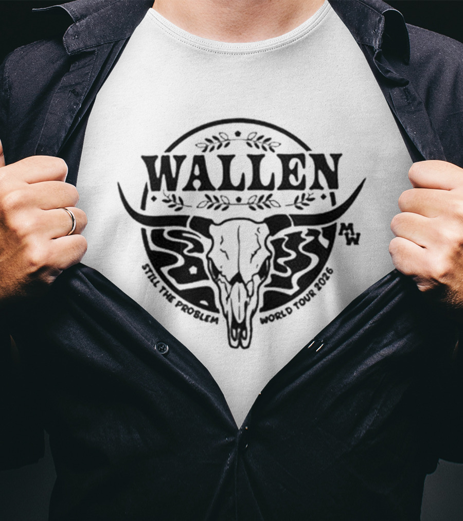 Las Vegas Raiders Morgan Wallen 2026 Tour Wallen Bull Skull Rustic T-Shirt