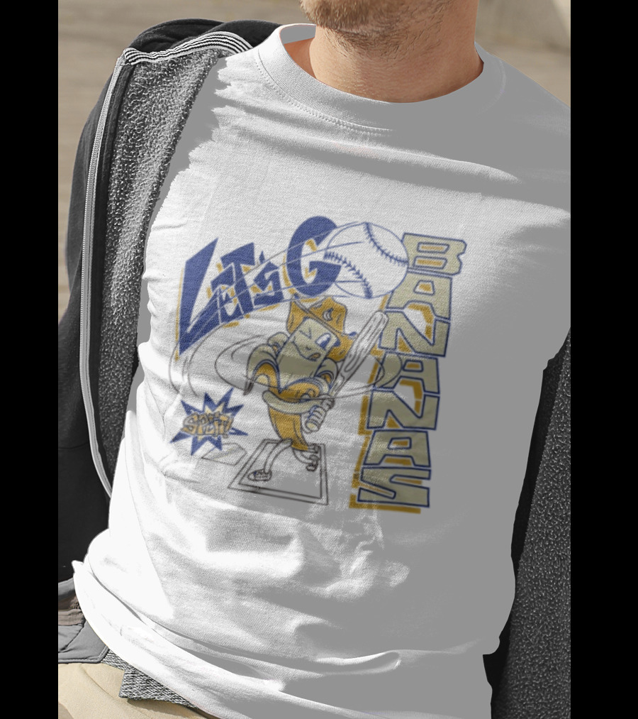 Let's Go Bananas Slugger Cartoon Baseball Bat T-Shirt