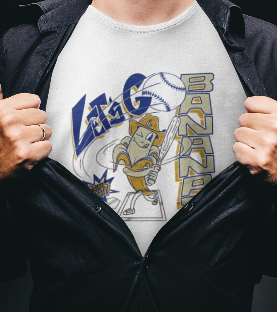 Let's Go Bananas Slugger Cartoon Baseball Bat T-Shirt