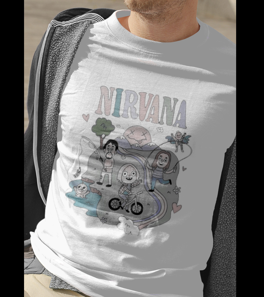 Lorful Nirvana Colorful Childlike Scene With Trees And Hearts T-Shirt