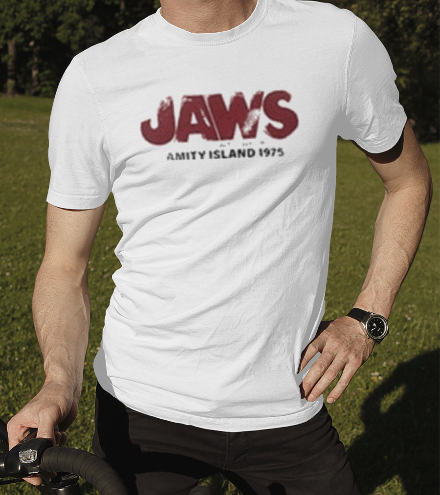 Jaws Amity Island 1975 Surdimensionné Imprimé T-Shirt