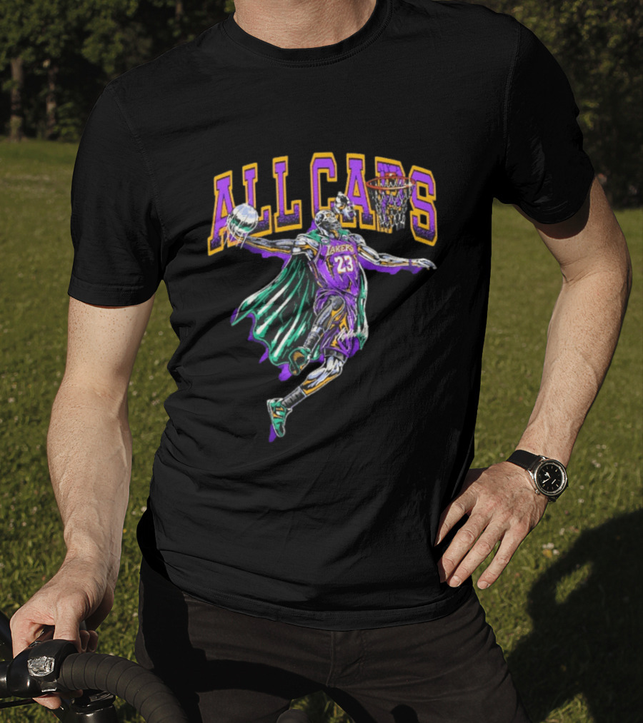 All Caps Los Angeles Lakers Lebron James Basketball 23 T-Shirt