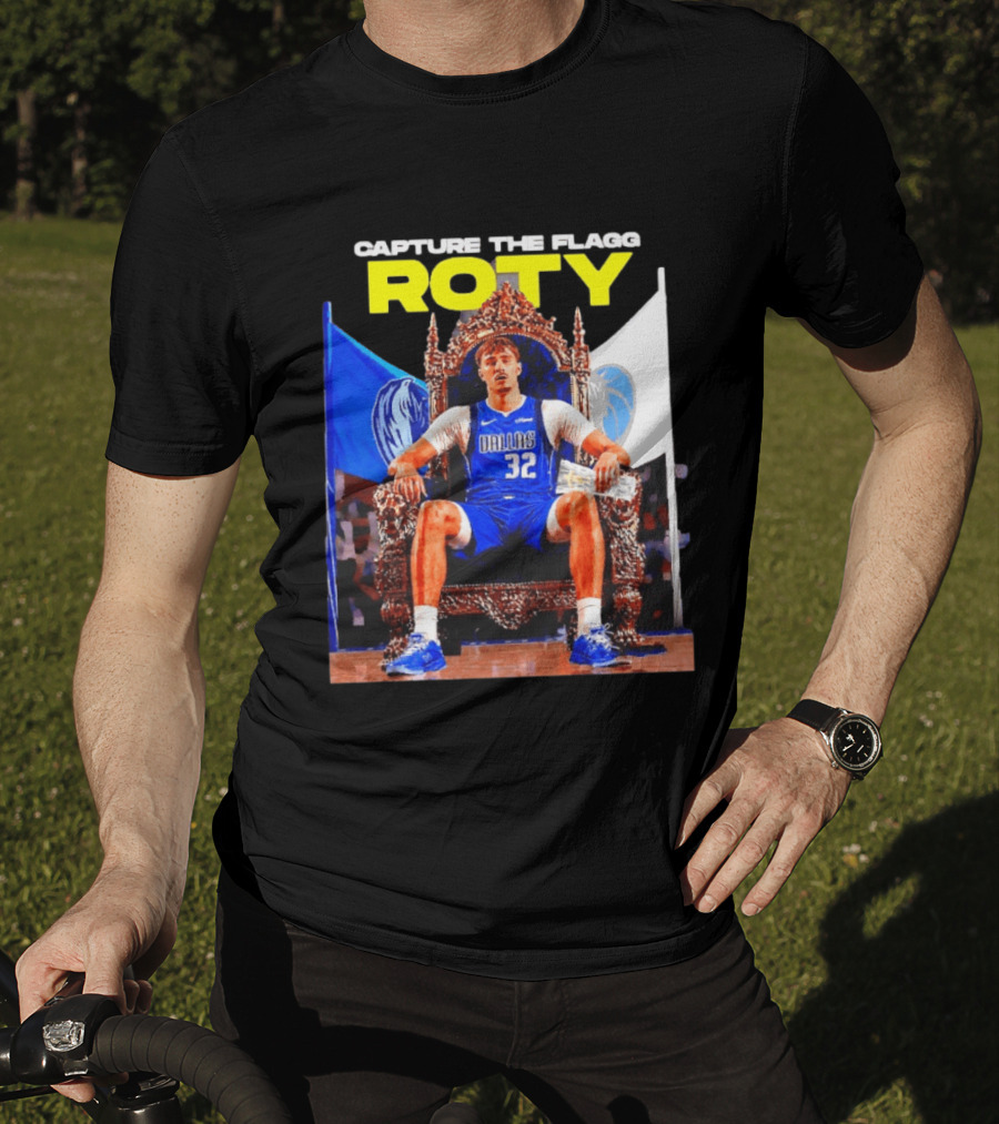 Capture The Cooper Flagg ROTY Dallas Mavericks Basketball Throne T-Shirt