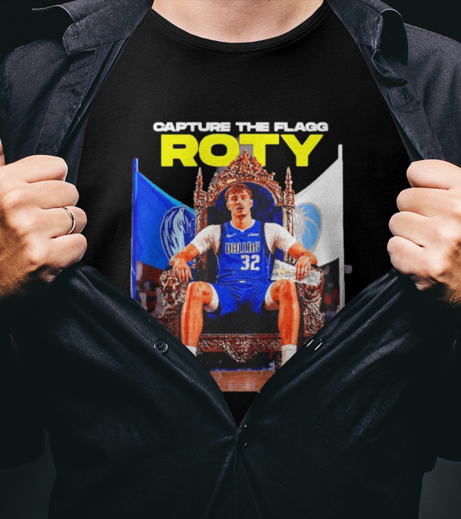Capture The Cooper Flagg ROTY Dallas Mavericks Basketball Throne T-Shirt