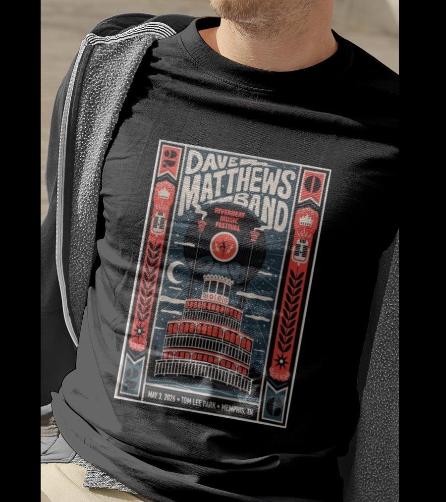 Dave Matthews Band Riverbeat Music Festival May 3 2026 Tom Lee Park Memphis TN T-Shirt