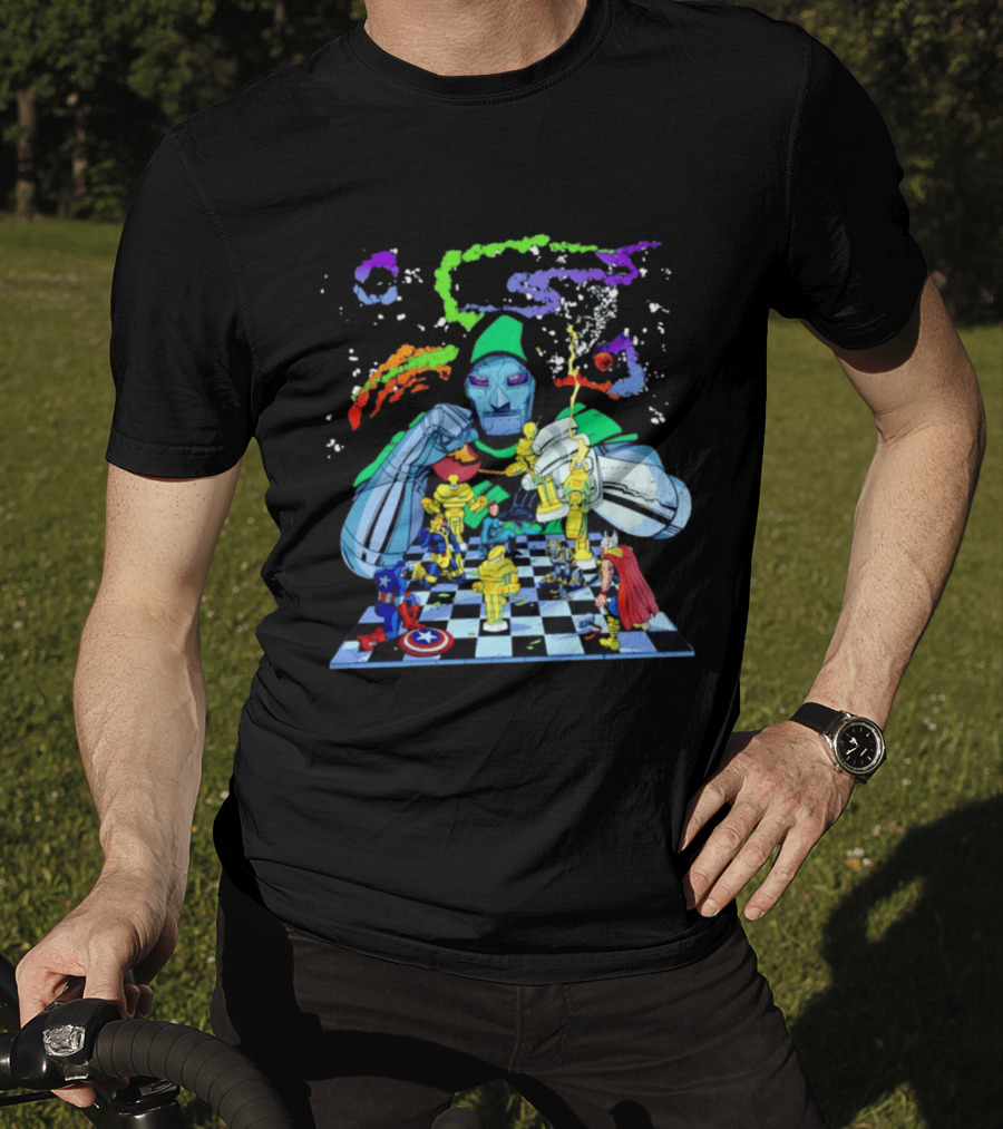 Doctor Doom Strategic Chess Battle With Marvel Heroes T-Shirt