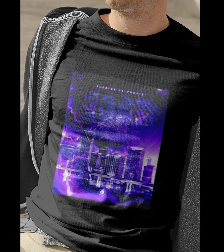 Florida Is Purple Orlando City SC Lion City Skyline Lightning T-Shirt