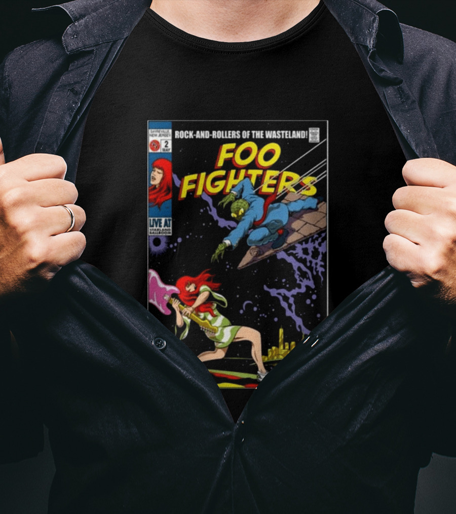 Foo Fighters Rock And Rollers Of The Wasteland Sayreville New Jersey May 2 Starland Ballroom T-Shirt