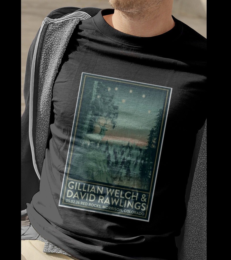 Gillian Welch & David Rawlings Red Rocks Morrison Colorado May 02 2026 T-Shirt