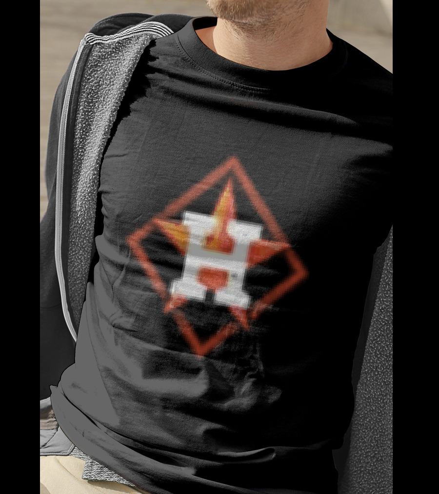 Houston Astros America's Pastime Black Star H Baseball Iconography T-Shirt