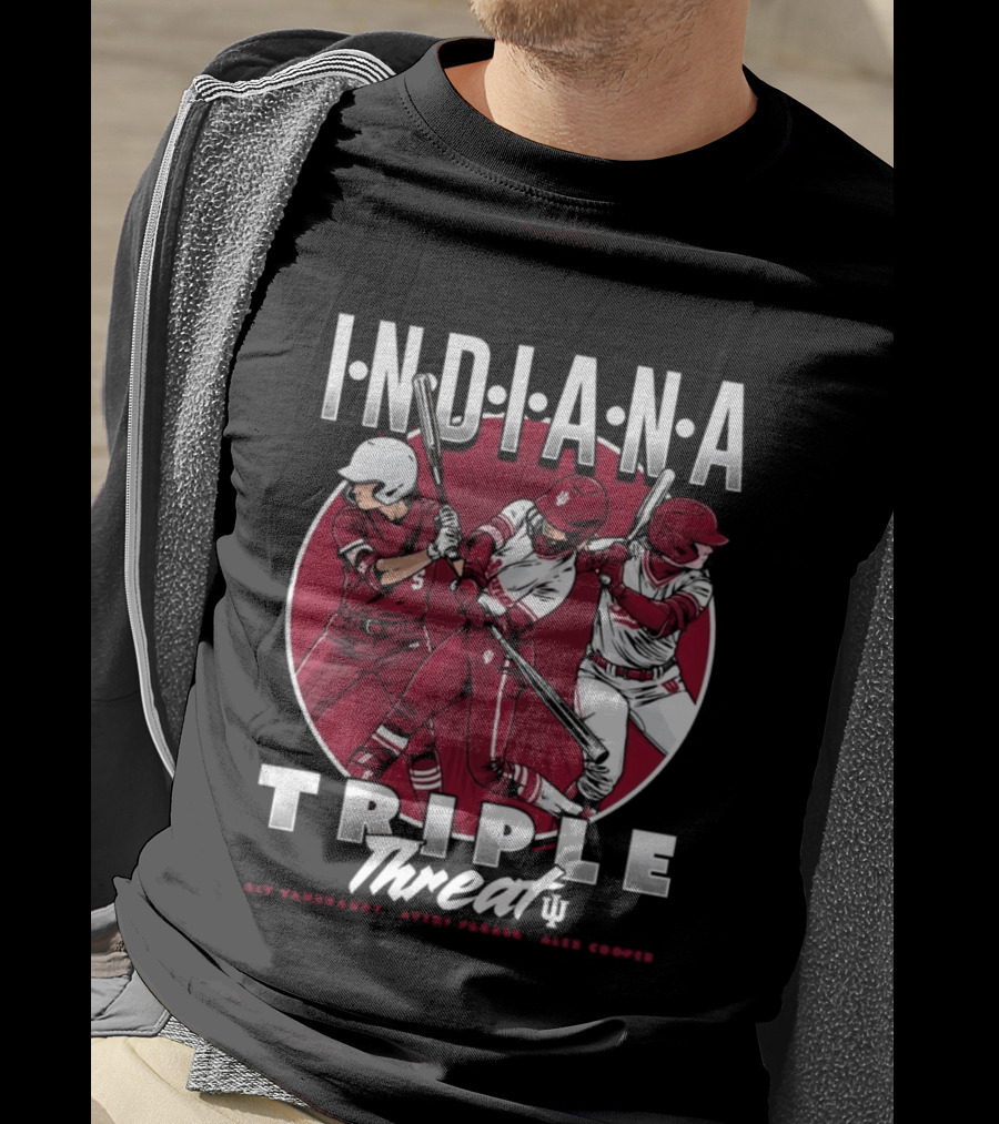 Indiana Hoosiers Softball Triple Threat Aly Van Brandt Avery Parker Alex Cooper T-Shirt