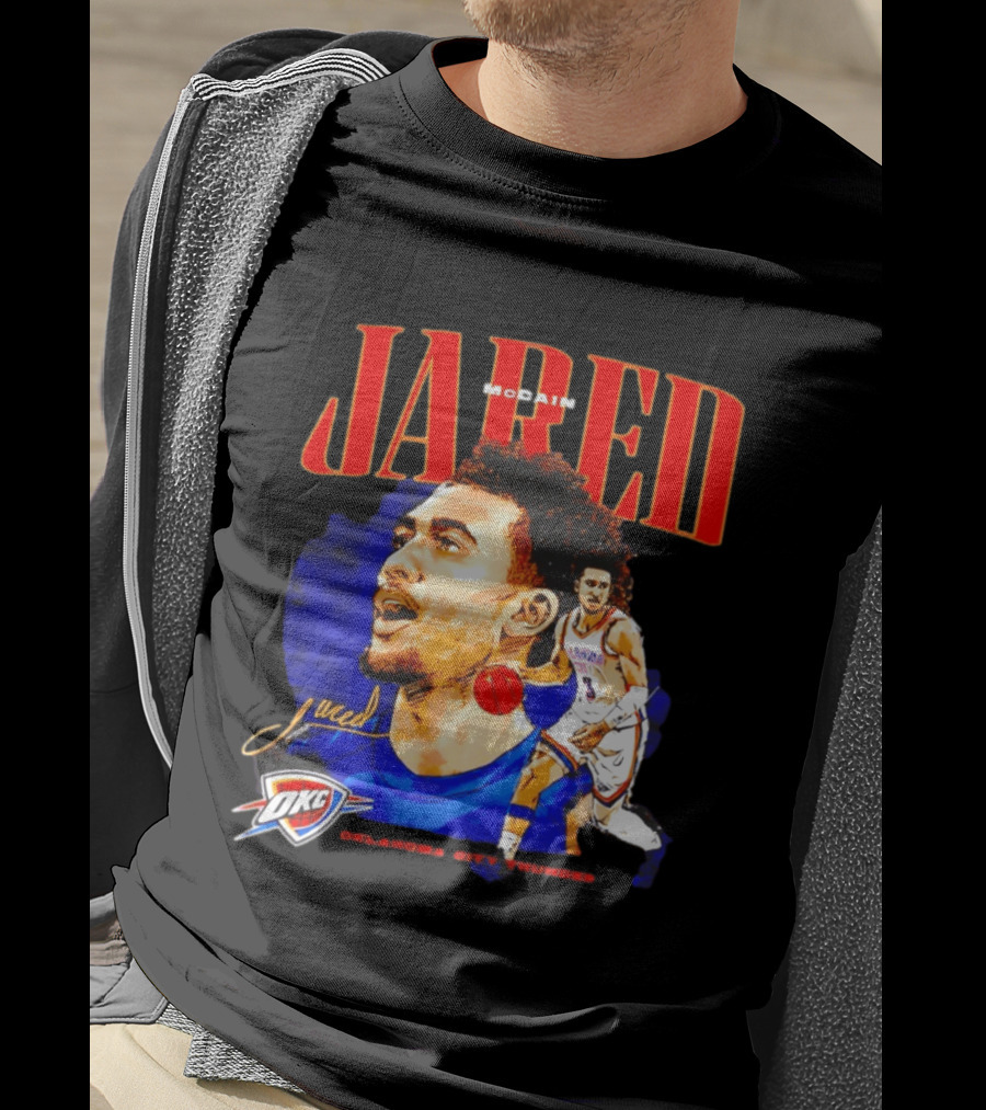 Jared McCain Oklahoma City Thunder NBA Basketball OKC Player T-Shirt